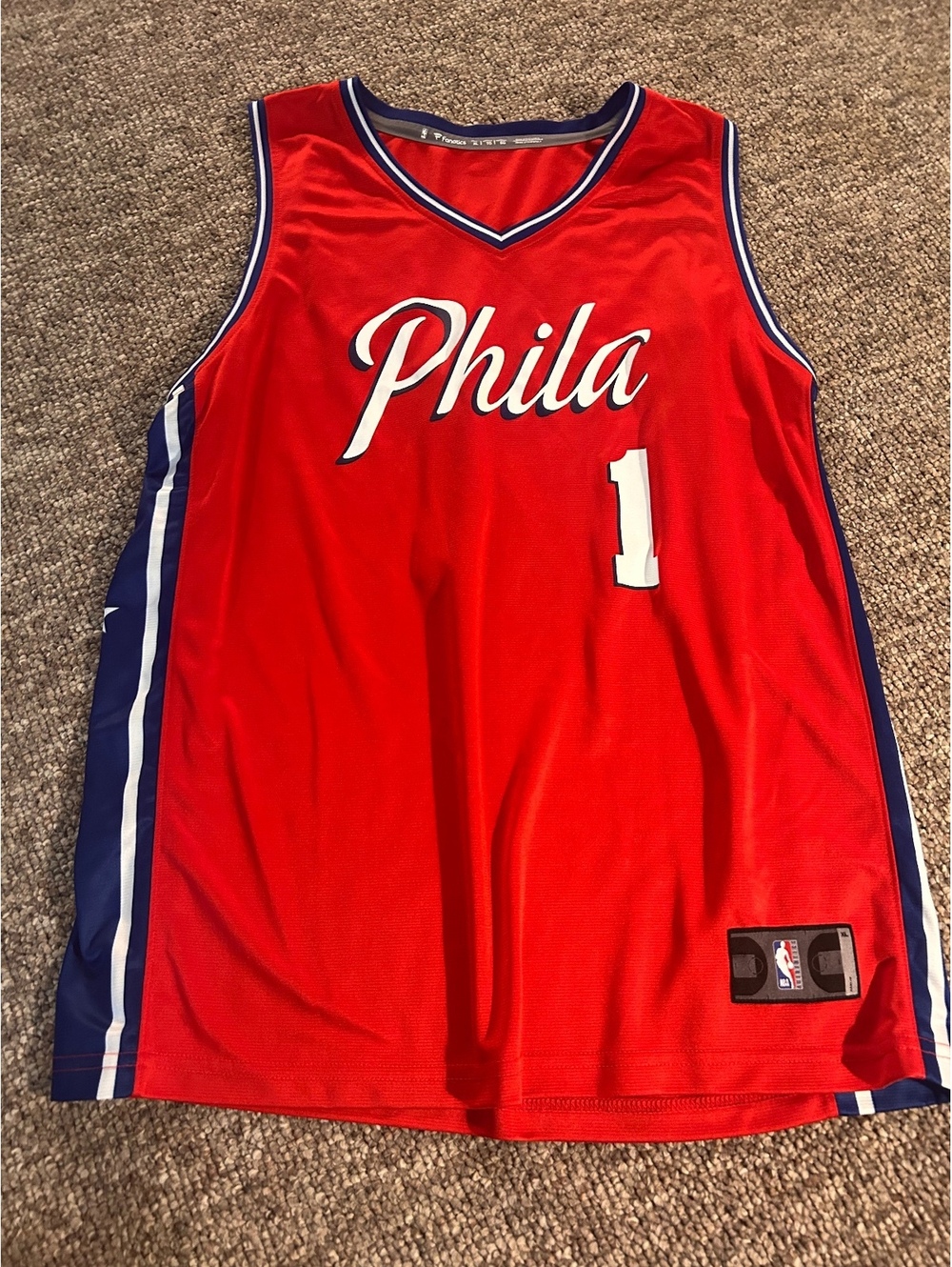 Fanatics NBA Philadelphia 76ers James Harden #1 Red Basketball Jersey XL